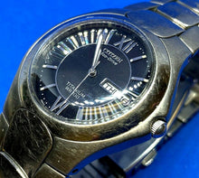 Load image into Gallery viewer, Citizen Eco-Drive E101 Men 100m Titanium Solar Analog Quartz Watch Hour~Day Date
