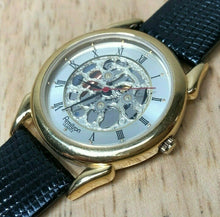 Load image into Gallery viewer, Vintage Armitron Men Gold Tone Skeleton Roman Analog Quartz Watch Hours~New Batt
