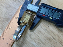 Load image into Gallery viewer, Vintage Caravelle-Bulova Lady Golden Rectangle Hand-Wind Mechanical Watch Hours
