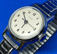 Load image into Gallery viewer, Vintage Timex Lady Classic Silver Stretch Band Hand-Wind Mechanical Watch Hours
