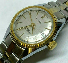 Load image into Gallery viewer, Vintage Timex Lady Dual Tone Flute Bezel Hand-Winding Mechanical Watch Hour~Date
