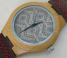 Load image into Gallery viewer, Custom Made Solid Wood Case Leather Band Analog Quartz Watch Hours~New Battery
