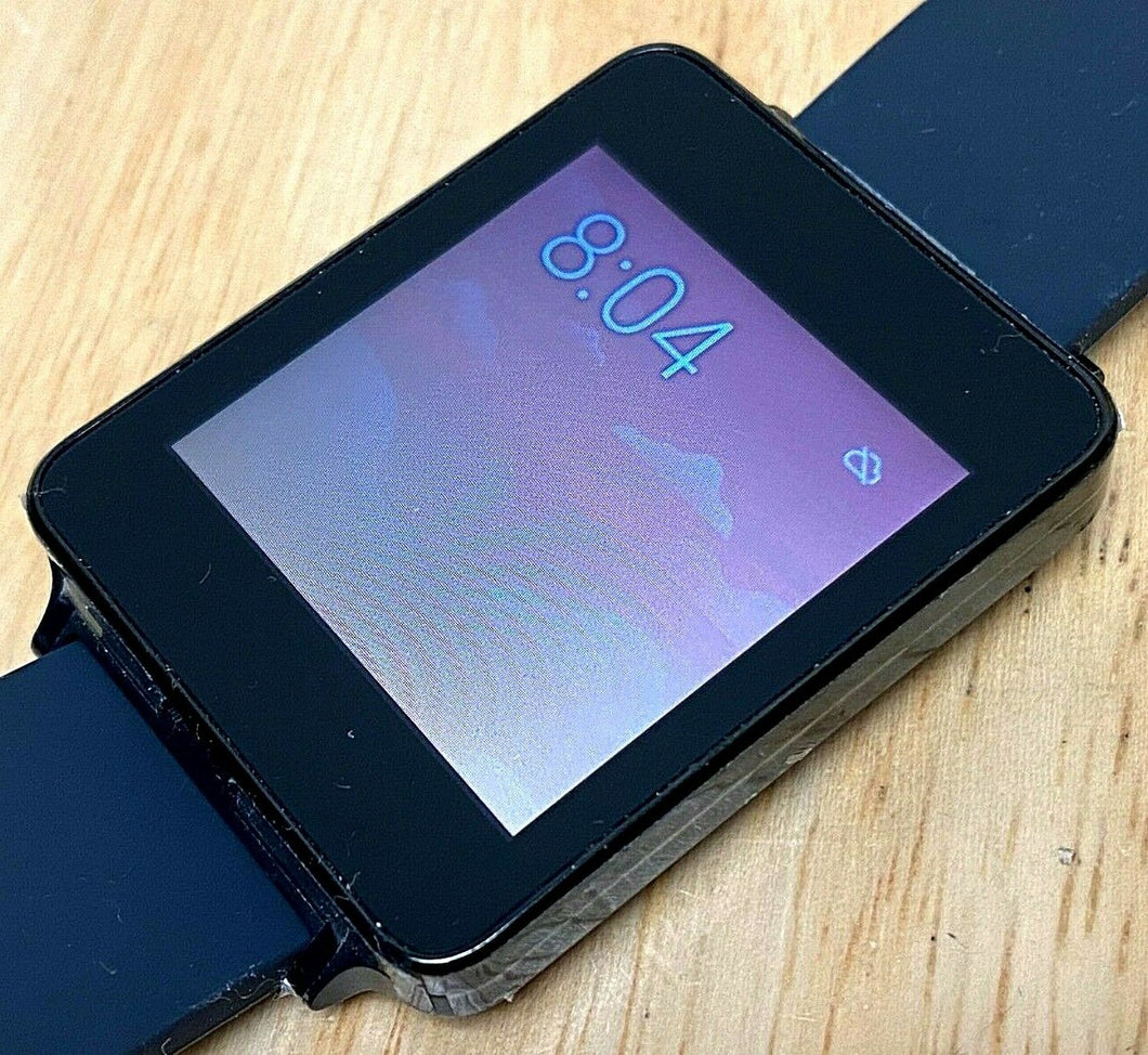 LG W100 Men Black Rectangle Android Smartwatch Digital Watch Hour ~ w/ Charger