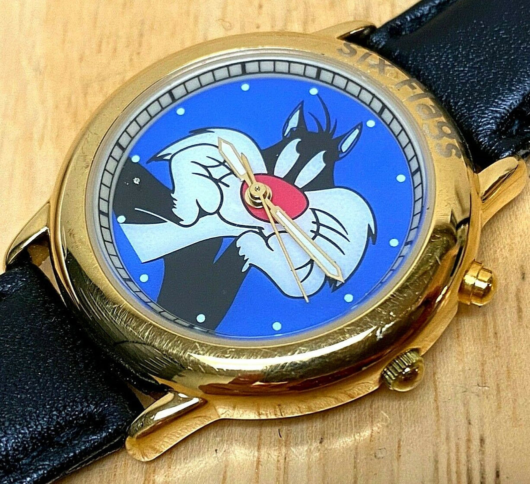Six Flags Looney Tunes Characters Luminous Analog Quartz Watch Hours~New Battery