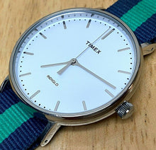 Load image into Gallery viewer, Timex Indiglo 40mm Mens 30m Silver White Analog Quartz Watch Hours~New Battery
