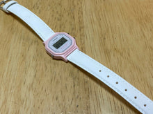 Load image into Gallery viewer, Casio LA-11W Lady Pink White Leather Digital Alarm Chrono Watch Hour~New Battery
