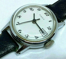 Load image into Gallery viewer, Vintage Timex Lady Classic Silver White Hand-Wind Mechanical Watch Hours~Date
