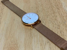 Load image into Gallery viewer, EGARD Men Lady Rose Gold White Mesh Steel Analog Quartz Watch Hours~New Battery
