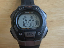 Load image into Gallery viewer, Timex Ironman Triathlon Men 100m Silver Black Digital Chrono Watch Hour~New Batt
