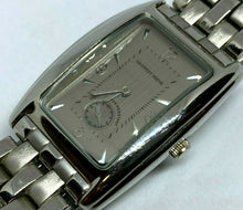 Load image into Gallery viewer, Geoffrey Beene Mens Small Second Silver Rectangle Quartz Watch Hours~New Battery
