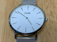 Load image into Gallery viewer, Unused Cluse Mens 30m Silver White Mesh Analog Quartz Watch Hours~New Battery
