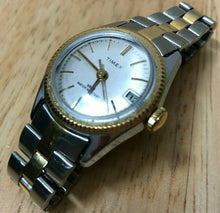 Load image into Gallery viewer, Vintage Timex Lady Dual Tone Flute Bezel Hand-Winding Mechanical Watch Hour~Date
