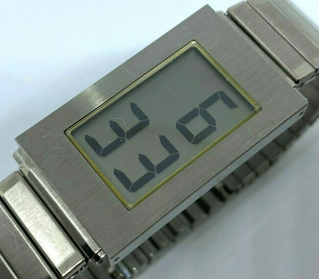 Ventura Design On Time Sapphire Rectangle LCD Digital Quartz Watch Hour~New Batt