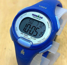 Load image into Gallery viewer, Timex Ironman Indiglo Lady Blue Silver Digital Alarm Chrono Watch Hours~New Batt
