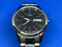 Load image into Gallery viewer, Timex Indiglo Men Silver Black Military Dial Analog Quartz Watch Hours~New Batt
