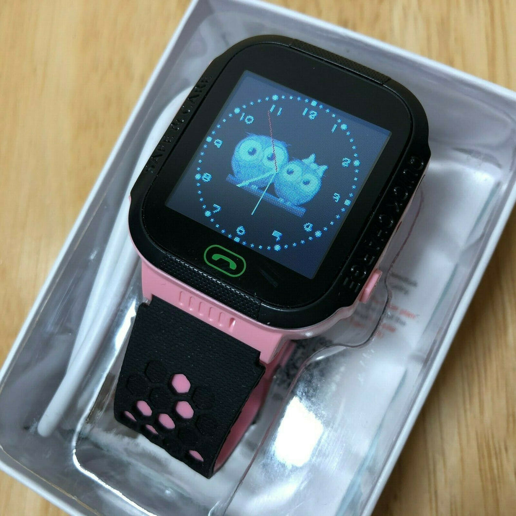 New In Box PTHTECHUS Kids GPS Tracker Pink Black Smart Watch Smartwatch~No SIMM