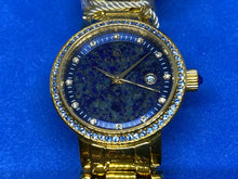 Load image into Gallery viewer, Unused Clara Lady 30m Gold Rhinestone Analog Quartz Watch Hours~Date~New Battery
