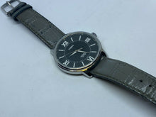 Load image into Gallery viewer, Timex Mens 50m Silver Black Leather 43mm Analog Quartz Watch Hours-New Battery
