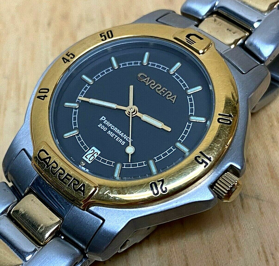 CARRERA Performance Men 200m Screwdown Crown Analog Quartz Watch Hour~New Batter