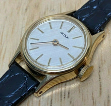 Load image into Gallery viewer, VTG Acqua-Timex Lady Gold Tone Classic Leather Hand-Wind Mechanical Watch Hours
