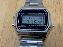 Load image into Gallery viewer, Accutime Men Silver Black LCD Digital Alarm Chrono Quartz Watch Hour~New Battery
