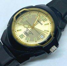 Load image into Gallery viewer, Casio HD MW-600 Mens 100m Black Gold Analog Quartz Watch Hours~Date~New Battery
