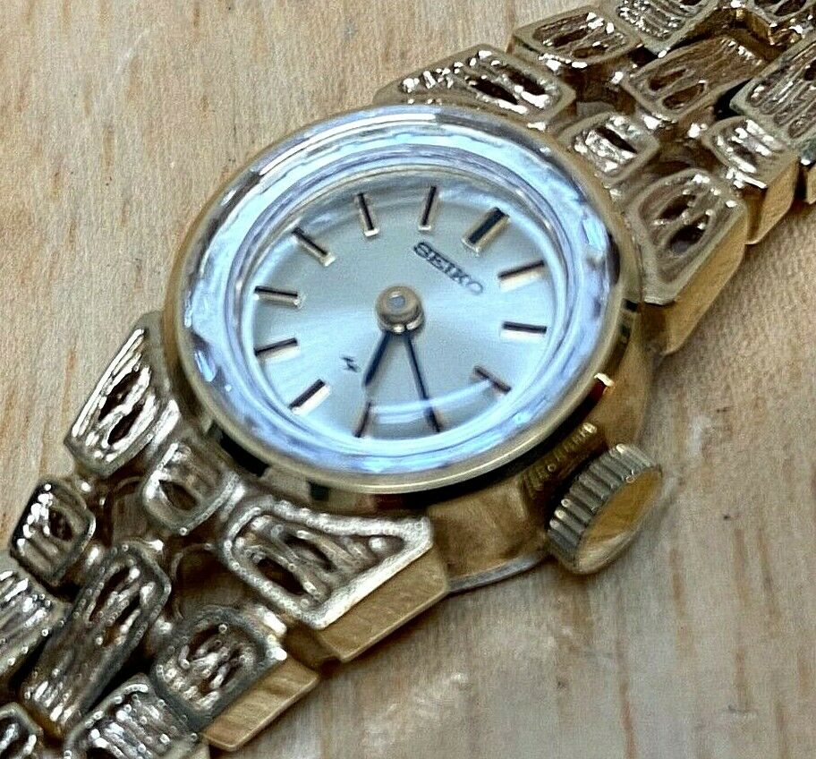 Vintage Seiko 11-0549 Lady 17 Jewels Gold Tone Hand-Wind Mechanical Watch Hours