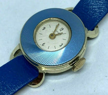 Load image into Gallery viewer, Vintage Timex Lady Aluminum Blue Leather White Hand-Wind Mechanical Watch Hours
