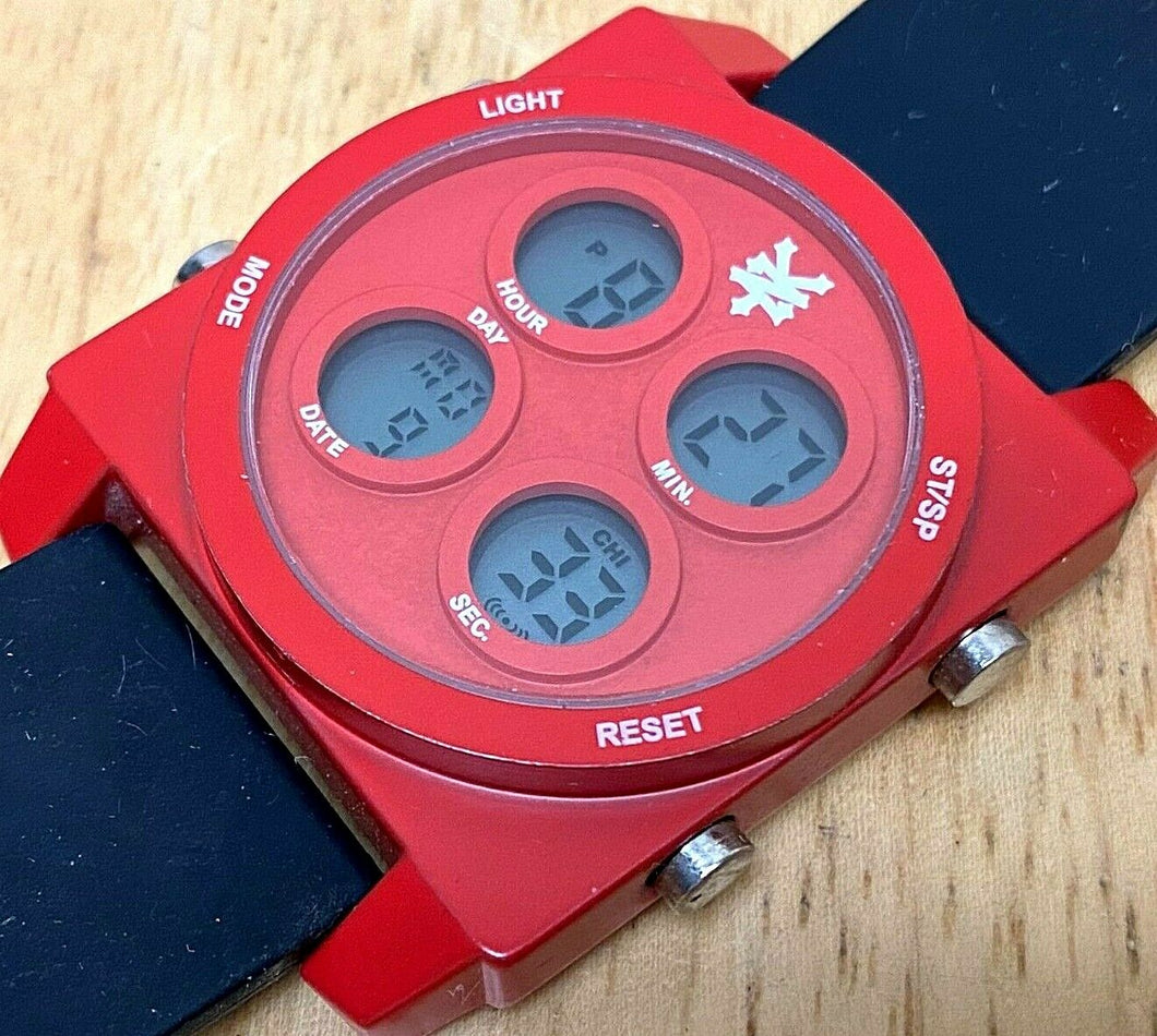 Zoo York  Mens Red 4-Eye Digital Quartz Alarm Chrono Watch Hours~New Battery