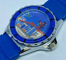 Load image into Gallery viewer, Vintage Unbranded Flying Over Island Silver Blue Hand-Wind Mechanical Watch Hour
