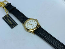 Load image into Gallery viewer, Unused Champion Men Lady Gold Tone Leather Analog Quartz Watch Hours~New Battery
