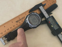 Load image into Gallery viewer, Marathon Timex Men 50m Black Silver Digital Alarm Chrono Watch Hours~New Battery
