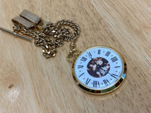 Load image into Gallery viewer, Vintage Pepsi Cola Gold Tone Slim Swiss Hand-Wind Mechanical Pocket Watch Hours
