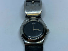 Load image into Gallery viewer, Retro Swatch Irony Swiss Steel Black Leather Analog Quartz Watch Hour~New Batter
