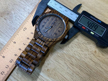 Load image into Gallery viewer, UWOOD Mens All Dark Brown Solid Wood Roman Analog Quartz Watch Hours~New Battery
