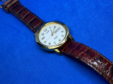 Load image into Gallery viewer, Timex Indiglo Mens 30m Gold-White Analog Quartz Watch Hours~Day Date~New Battery
