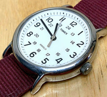Load image into Gallery viewer, Timex Weekender Indiglo Men 30m Silver White Analog Quartz Watch Hour~New Batter
