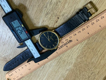 Load image into Gallery viewer, Vintage LE Coeur Men Gold-Black Swiss Movt Analog Quartz Watch Hours~New Battery
