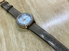 Load image into Gallery viewer, GUESS Lady Gold Tone Steel Rhinestone Analog Quartz Watch Hour~Date Day~New Batt
