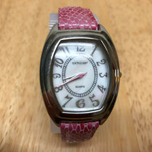 Load image into Gallery viewer, Gossip Lady Silver Barrel MOP Leather Band Analog Quartz Watch Hours~New Battery
