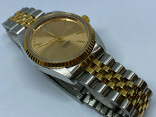 Load image into Gallery viewer, VTG Generation Men Dual Tone Fluted Bezel Diamond Quartz Watch Hours~New Battery
