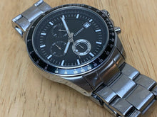 Load image into Gallery viewer, Express Men 50m Silver Black Steel Analog Quartz Chrono Watch Hour~Date~New Batt
