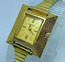 Load image into Gallery viewer, Vintage Caravelle-Bulova Lady Golden Rectangle Hand-Wind Mechanical Watch Hours
