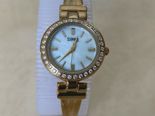 Load image into Gallery viewer, DMQ DQ/1242 Lady Cubic Zirconia Gold Tone Analog Quartz Watch Hours~New Battery
