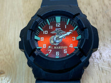 Load image into Gallery viewer, Aquaforce U.S. Marine Mens Red Dial Black Analog Quartz Watch Hours~New Battery
