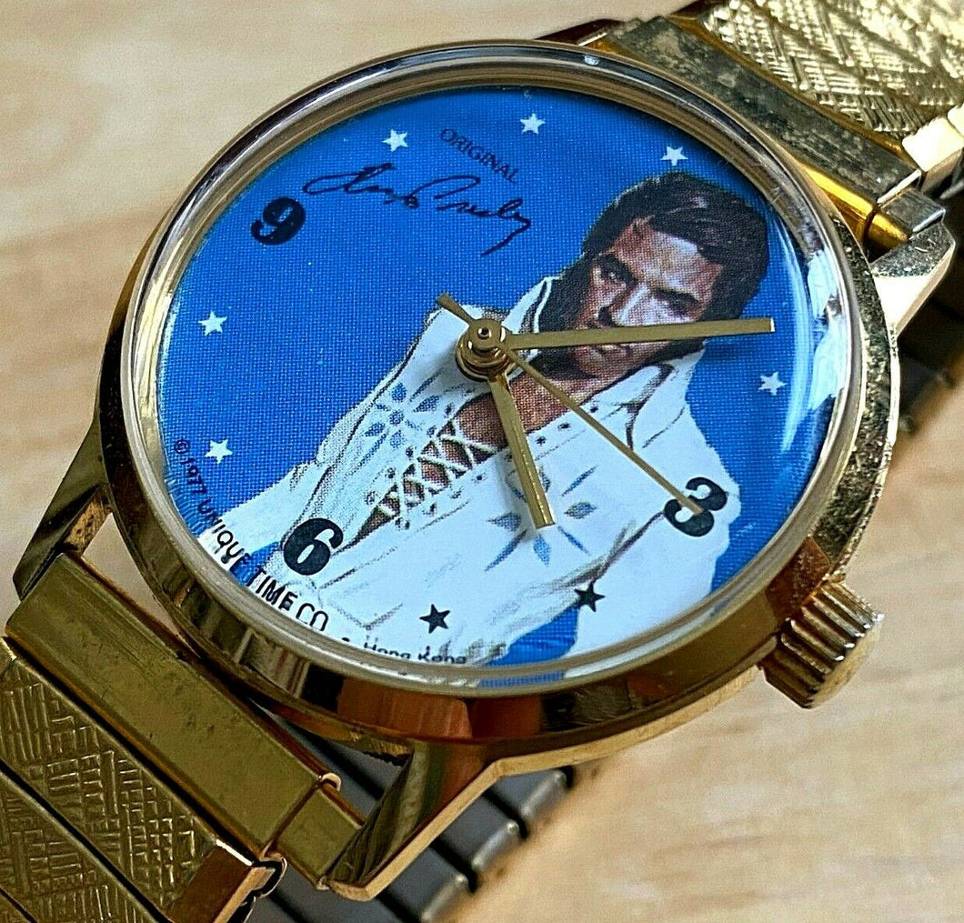 VTG Original Elvis Presley By Unique Time Mens Hand-Wind Mechanical Watch Hours