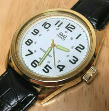 Load image into Gallery viewer, Q&amp;Q By Citizen Men 30m Gold Tone White Dial Analog Quartz Watch Hour~New Battery
