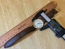 Load image into Gallery viewer, Timex Indiglo Men 30m Gold Tone Leather Analog Quartz Watch Hour~Date~New Batter
