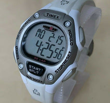 Load image into Gallery viewer, Timex Ironman Lady 100m Silver White Digital Alarm Chrono Watch Hour~New Battery
