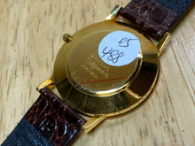 Load image into Gallery viewer, Vintage School Of Baking Men Gold Tone Leather Analog Quartz Watch Hour~New Batt

